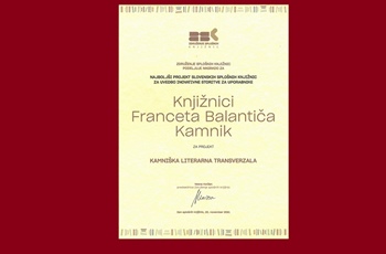 Kamniška literarna transverzala najboljši projekt na področju dela z uporabniki