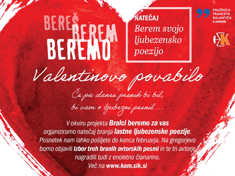 Valentinov natečaj ljubezenske poezije