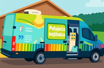 Urnik obiskov potujoče knjižnice od septembra 2025 do junija 2026