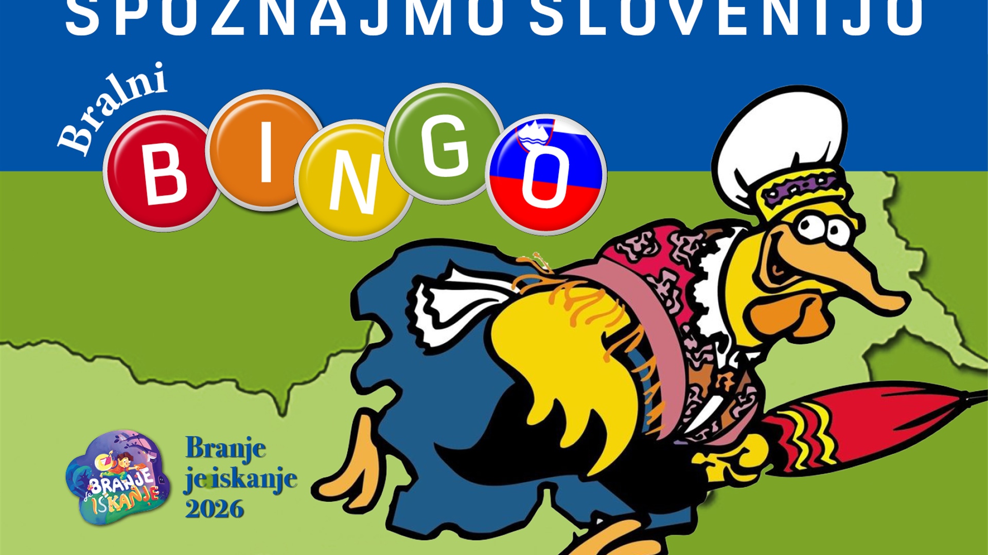 Branje je iskanje 2026 | Bralni bingo: Spoznajmo Slovenijo
