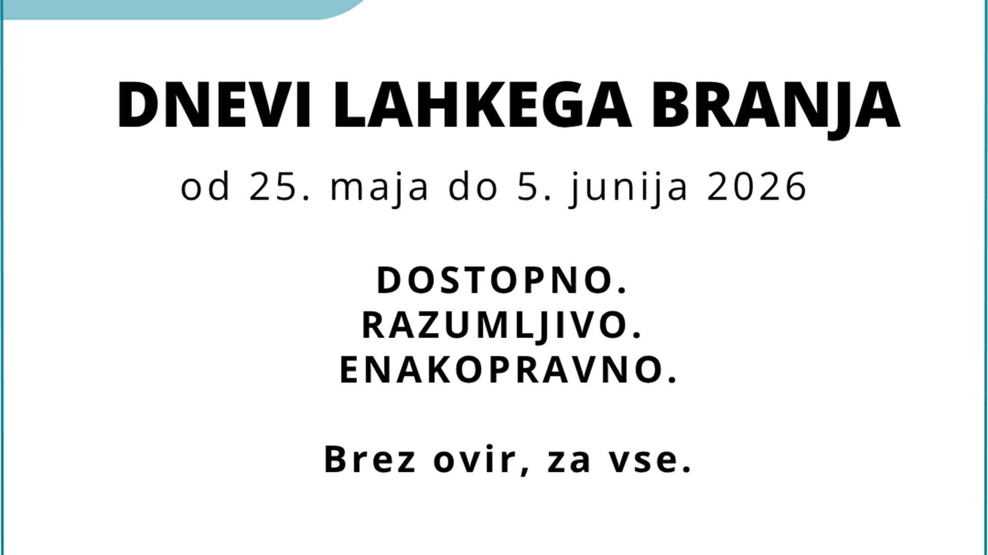 Dnevi lahkega branja od 25. maja do 5. junija 2026