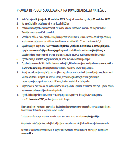 Pravila sodelovanja na natečaju Zgodbe mojega kraja 2025.